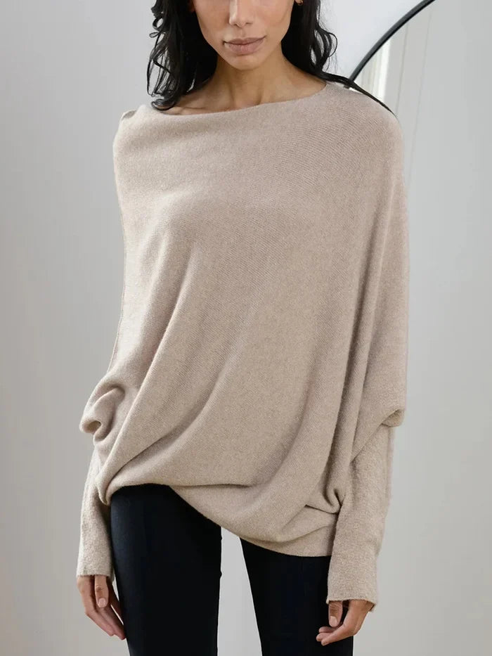 Asymmetrische Sweater Dames – Gedrapeerde Oversized Trui