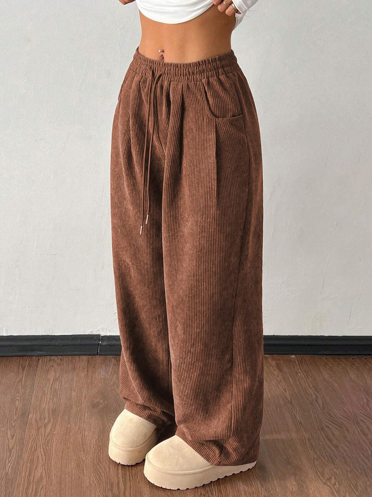 Corduroy Broek Dames – Wijde Ribbroek