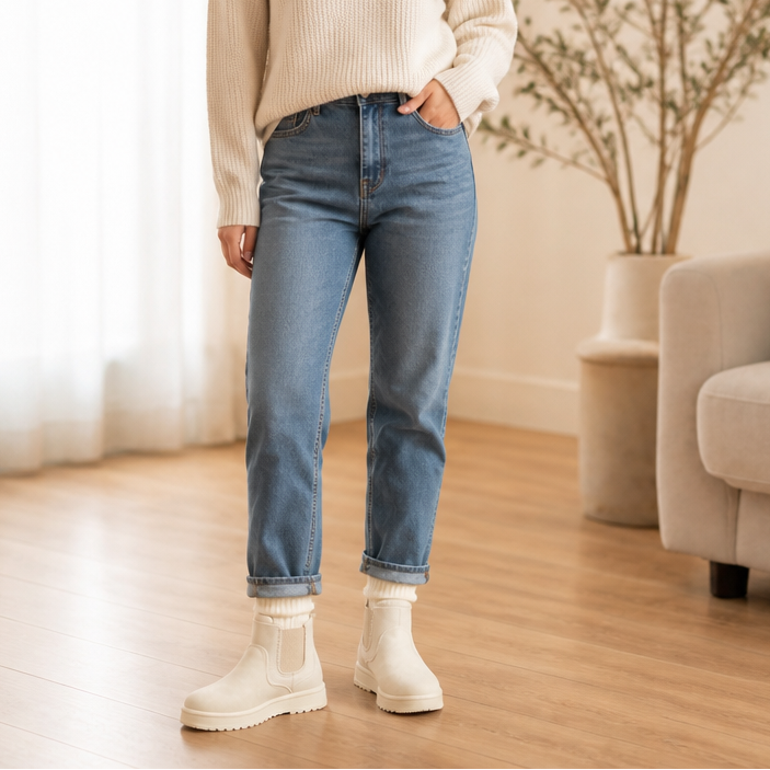 Zachte Snowboots Dames – Enkellaarsjes Met Elastische Inzet