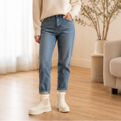 Zachte Snowboots Dames – Enkellaarsjes Met Elastische Inzet