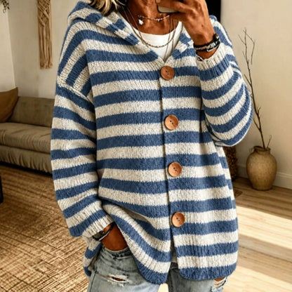 Gestreept Vest Dames – Cardigan Met Capuchon