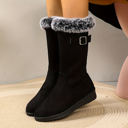 Gevoerde Winterlaarzen Dames – Suède Look Laarzen