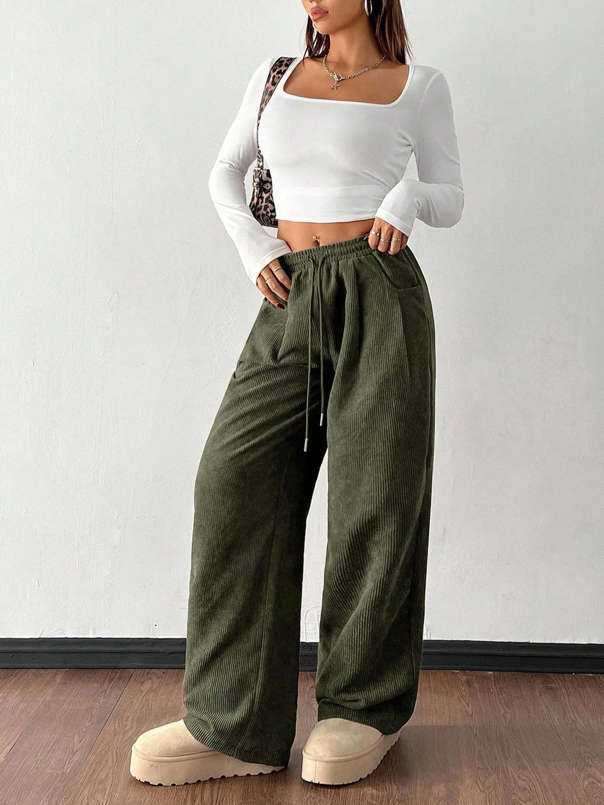 Corduroy Broek Dames – Wijde Ribbroek