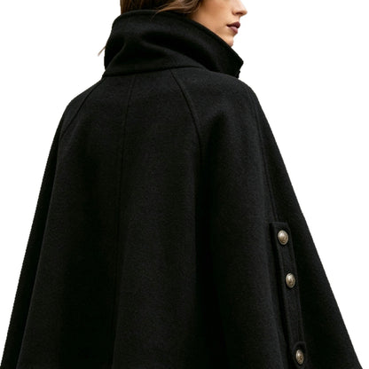 Chique Cape Jas Dames – Korte Jas Met Opstaande Kraag