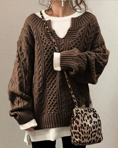 Oversized Kabeltrui Dames – Dik Gebreide Sweater