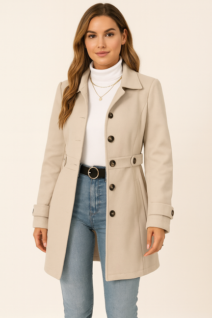 Herfst Dames Trenchcoat Ceintuur Getailleerd Tussenseizoen