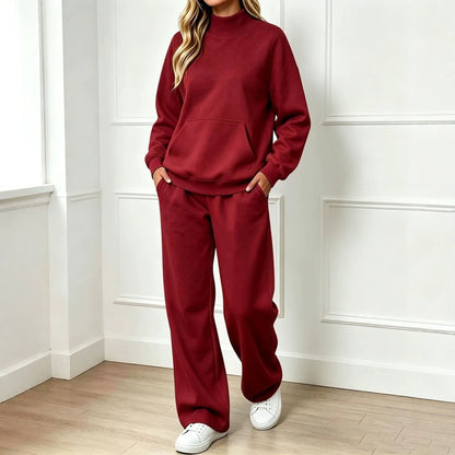 Sweatshirt Set Dames – Co-ord Set Met Hoge Kraag