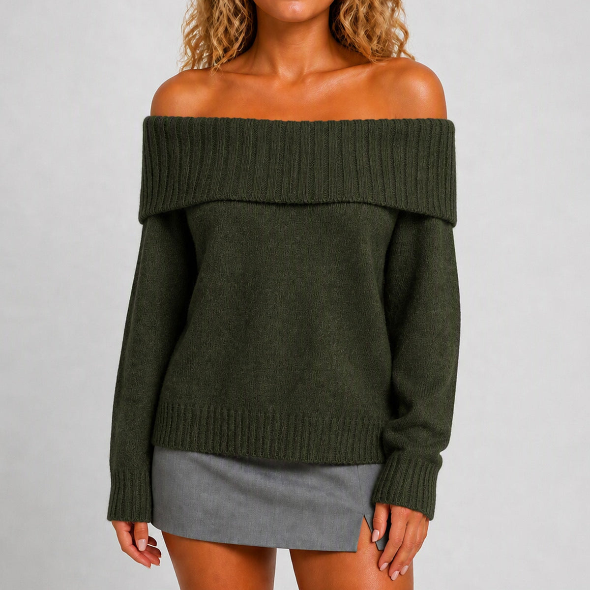 Effen Gebreide Trui Dames – Sweater Met Lange Mouwen