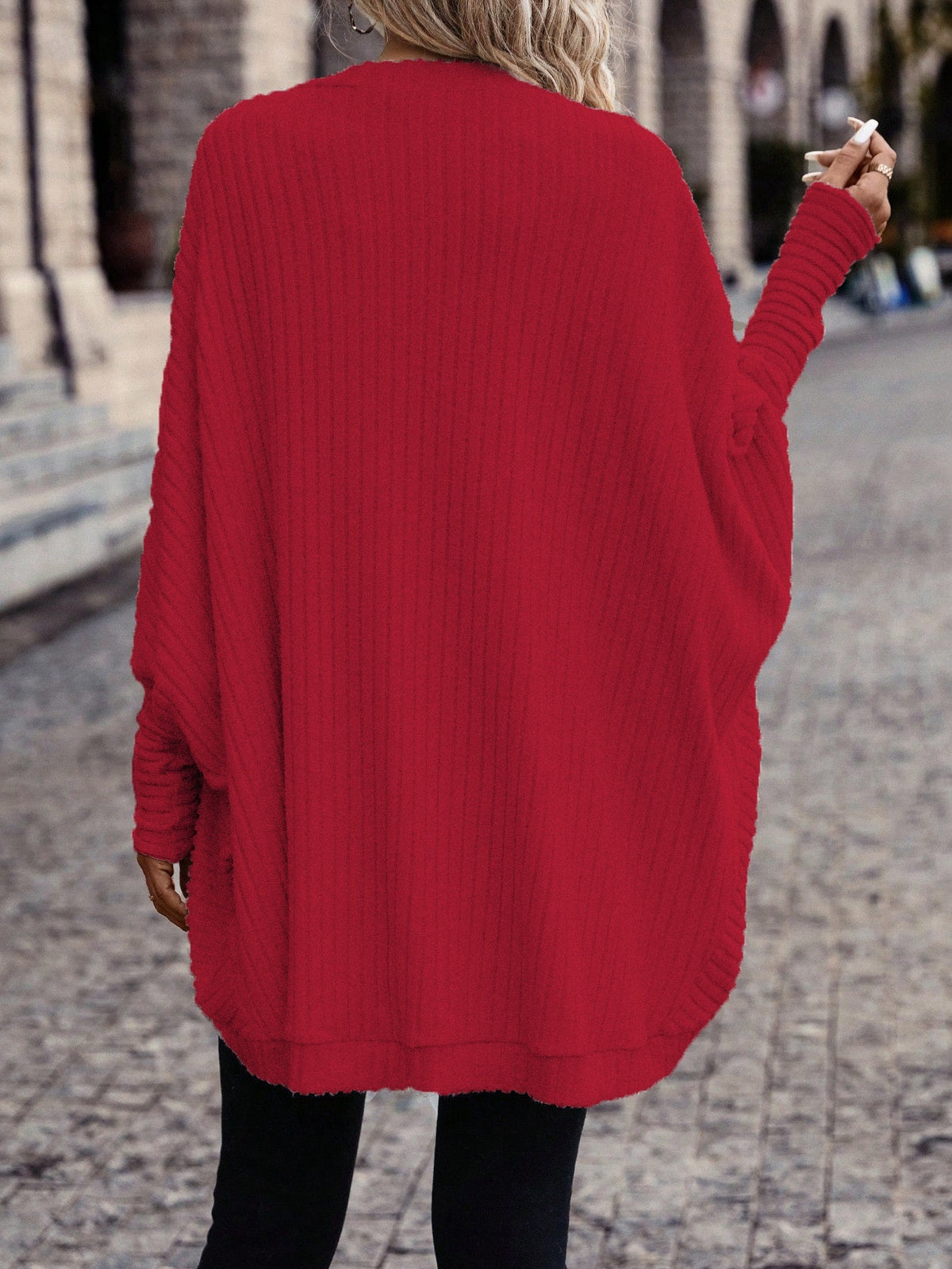 Oversized Vest Dames – Open Cardigan Met Lange Mouwen