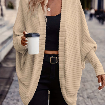 Oversized Vest Dames – Open Cardigan Met Lange Mouwen