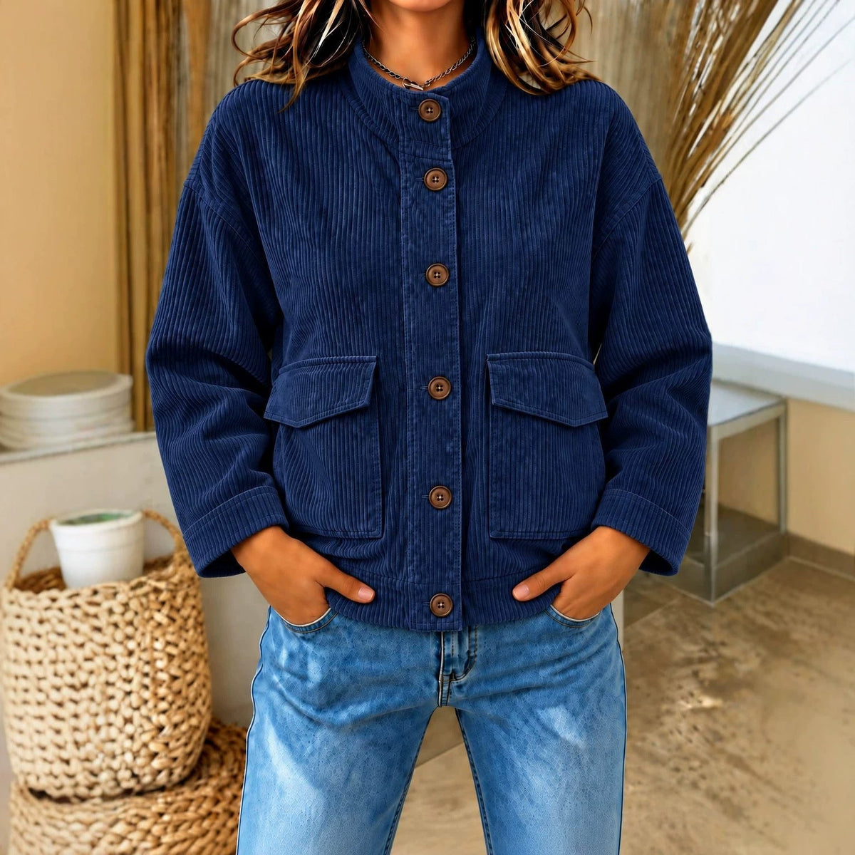 Corduroy Jas Dames – Kort Ribfluwelen Jasje & Tussenjas