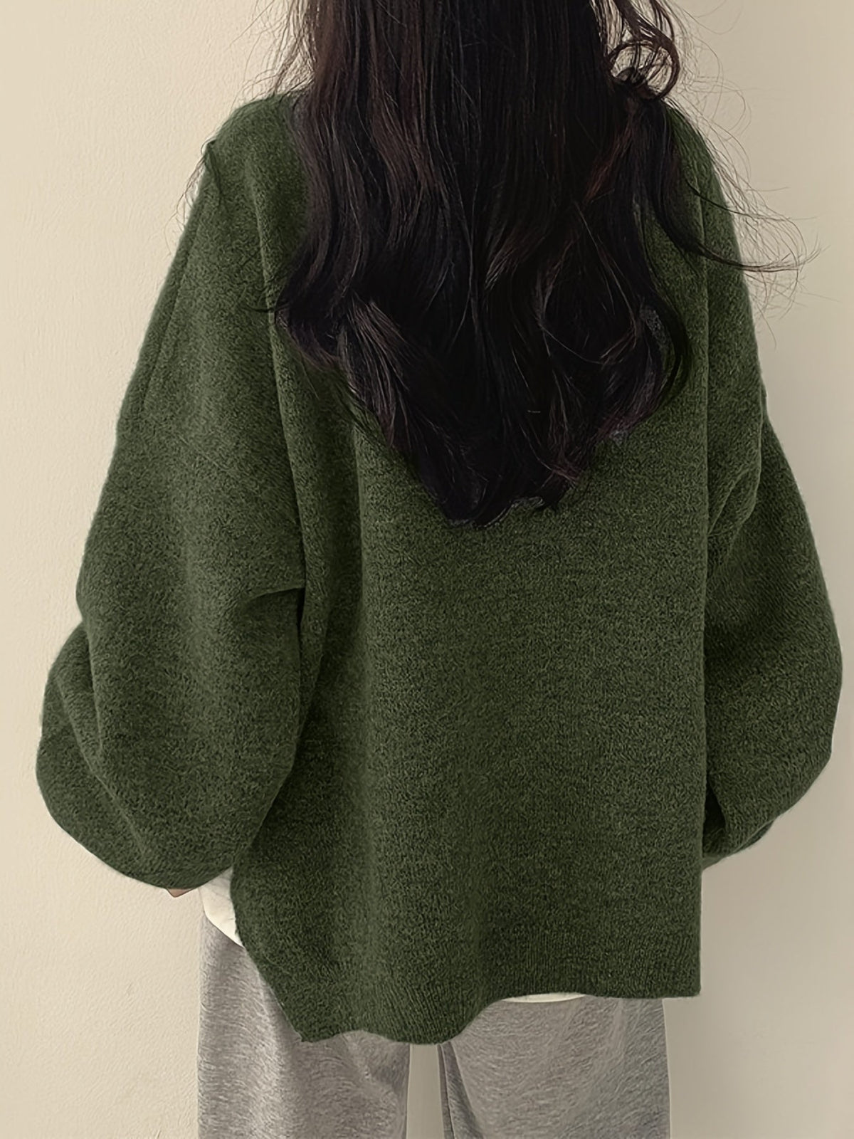 Oversized Gebreide Trui Dames – Trui Met Ballonmouwen