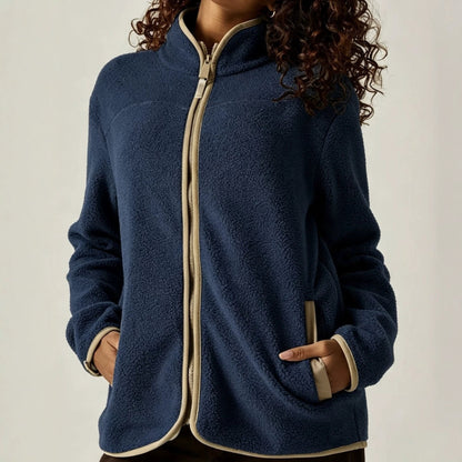 Teddy Vest Dames – Cardigan Met Opstaande Kraag