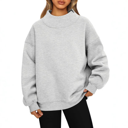 Losvallende Trui Dames – Sweater Met Hoge Kraag