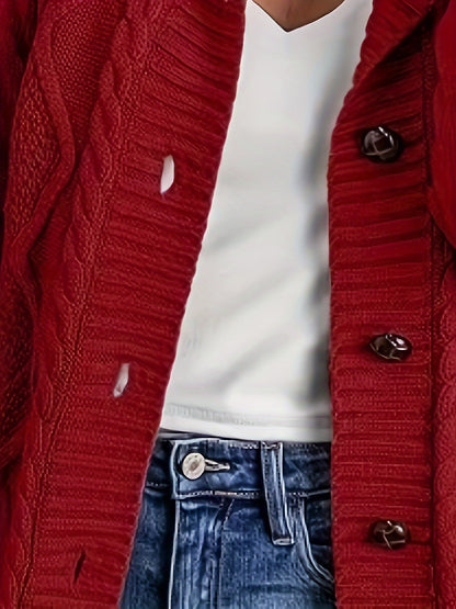 Vest Met Capuchon Dames – Cardigan Met Knopen