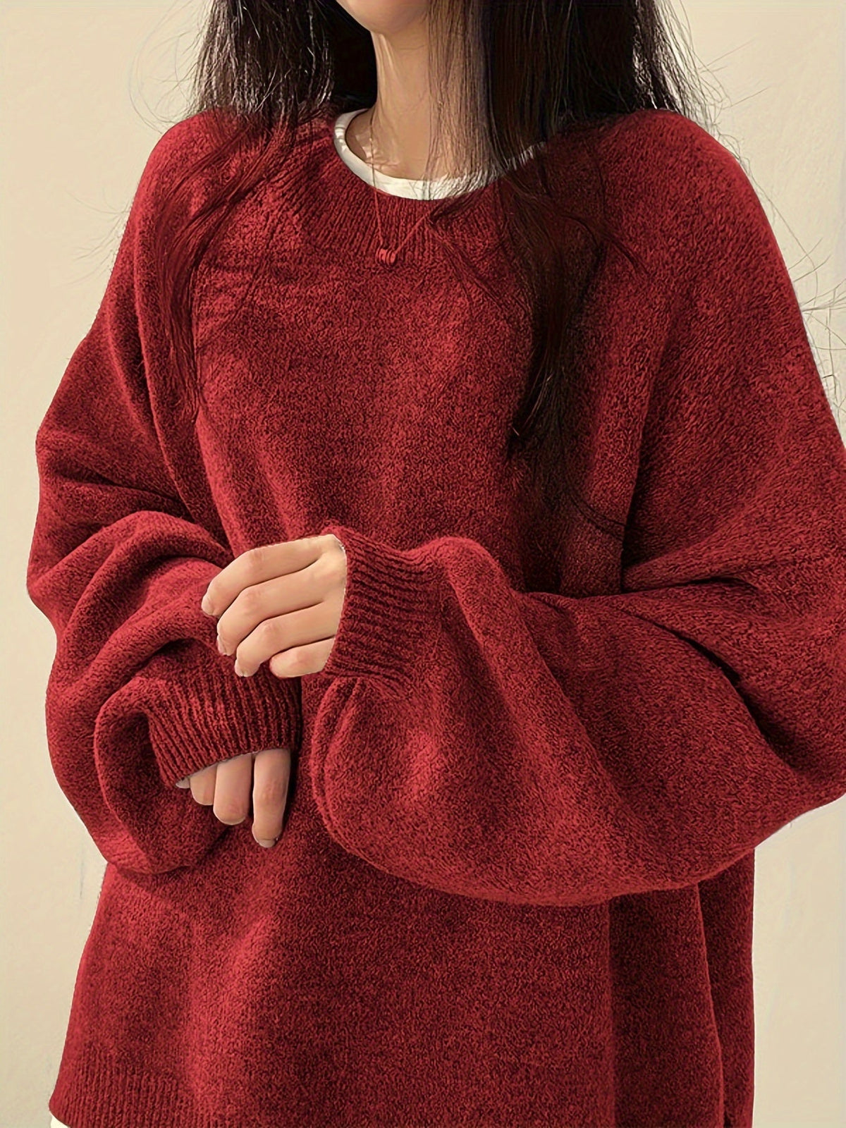 Oversized Gebreide Trui Dames – Trui Met Ballonmouwen