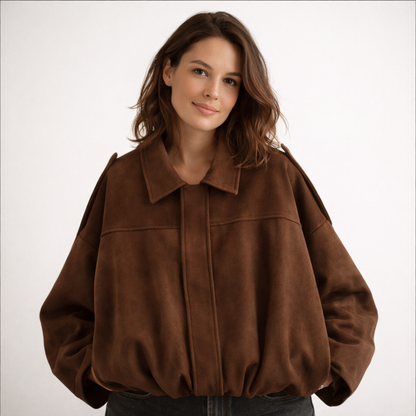 Oversized Dames Bomberjack Met Kraag