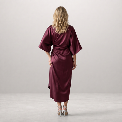 Marit - Satijnen Jurk met Sierdetail