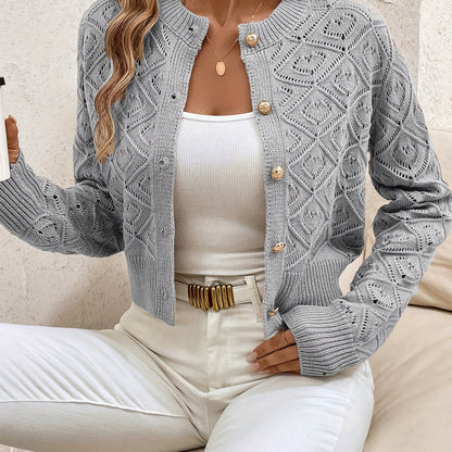 Chique Kort Gebreid Vest Dames – Cardigan
