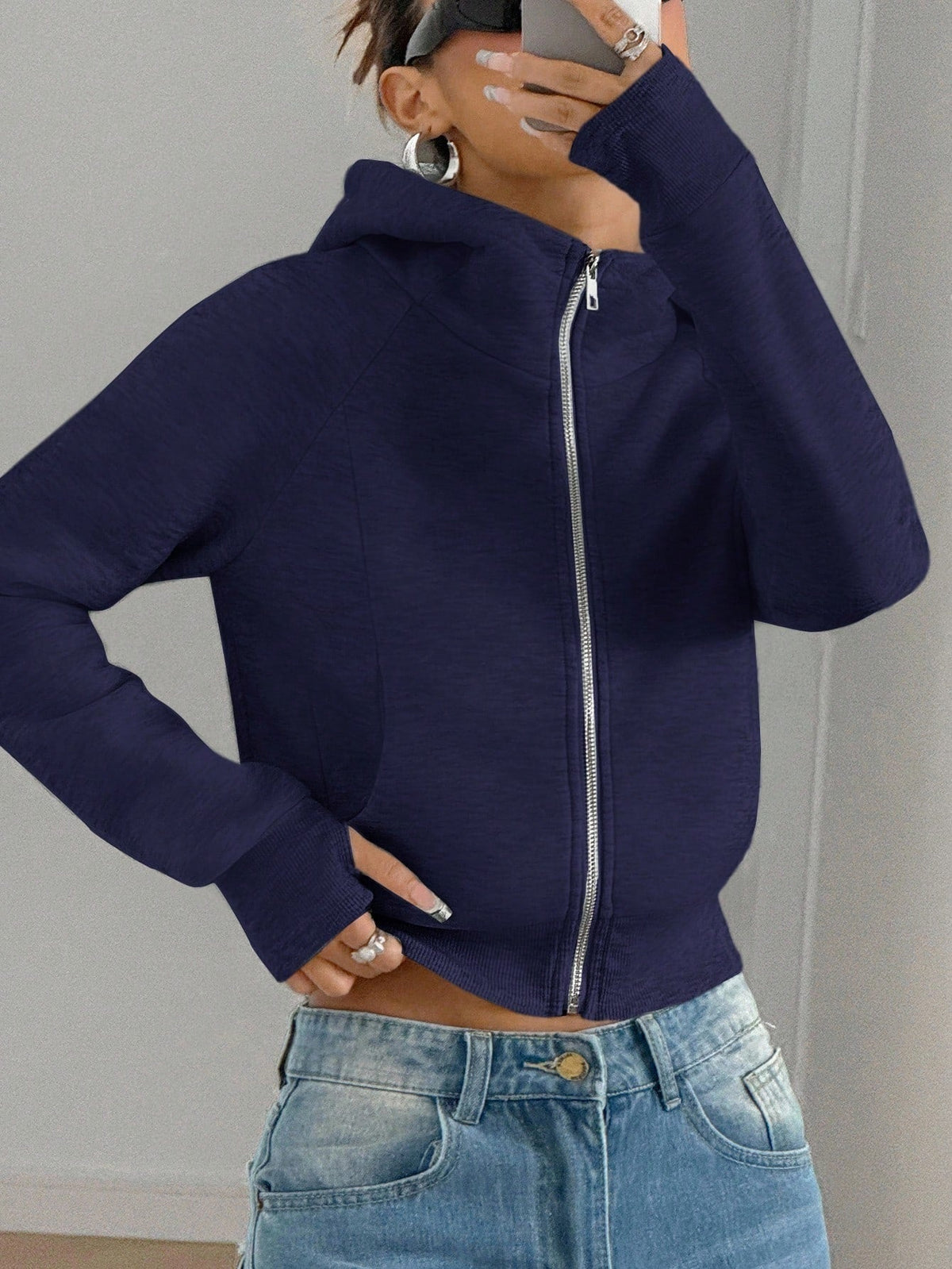 Cropped Hoodie Dames – Korte Sweater Met Rits & Capuchon