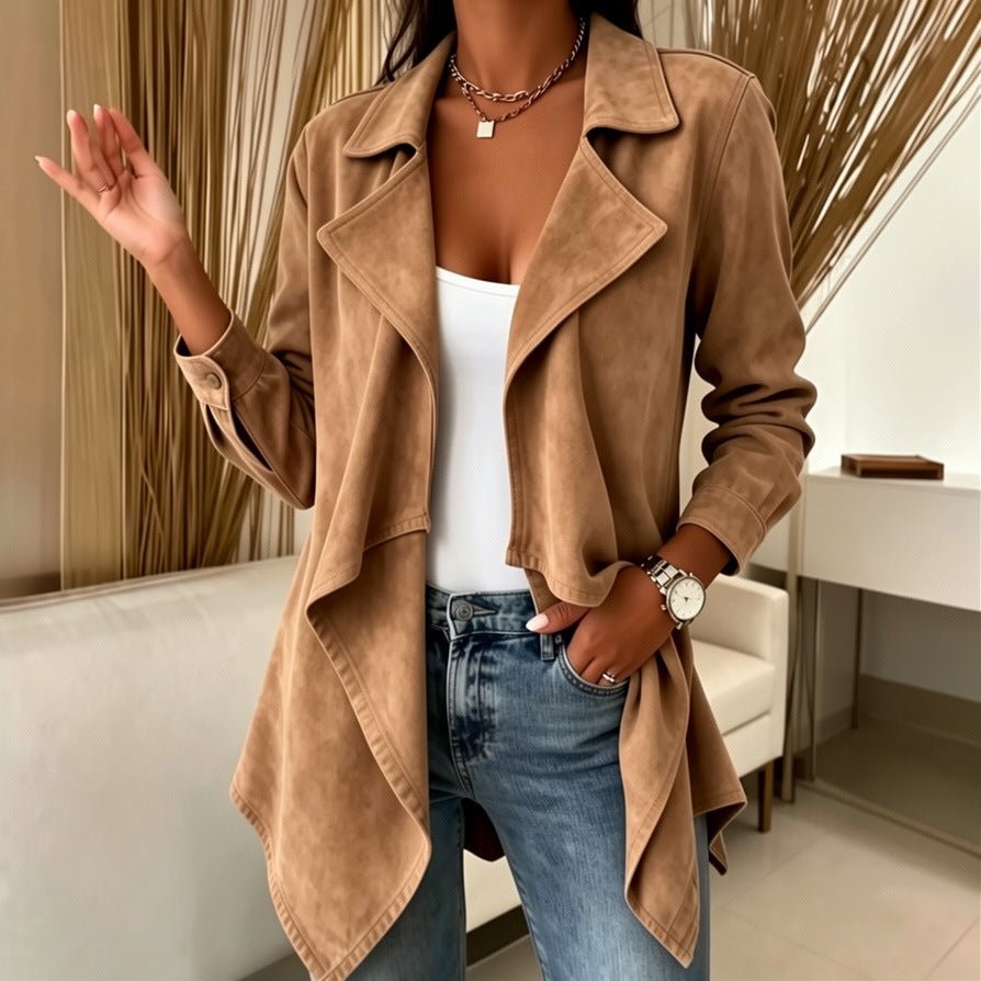 Halflang Suède Look Vest Dames – Cardigan & Tussenjas