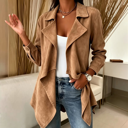 Halflang Suède Look Vest Dames – Cardigan & Tussenjas