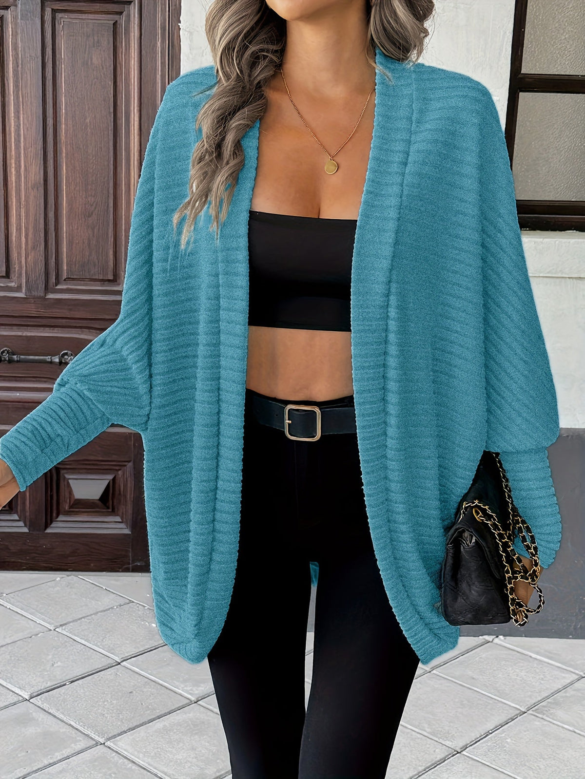Oversized Vest Dames – Open Cardigan Met Lange Mouwen