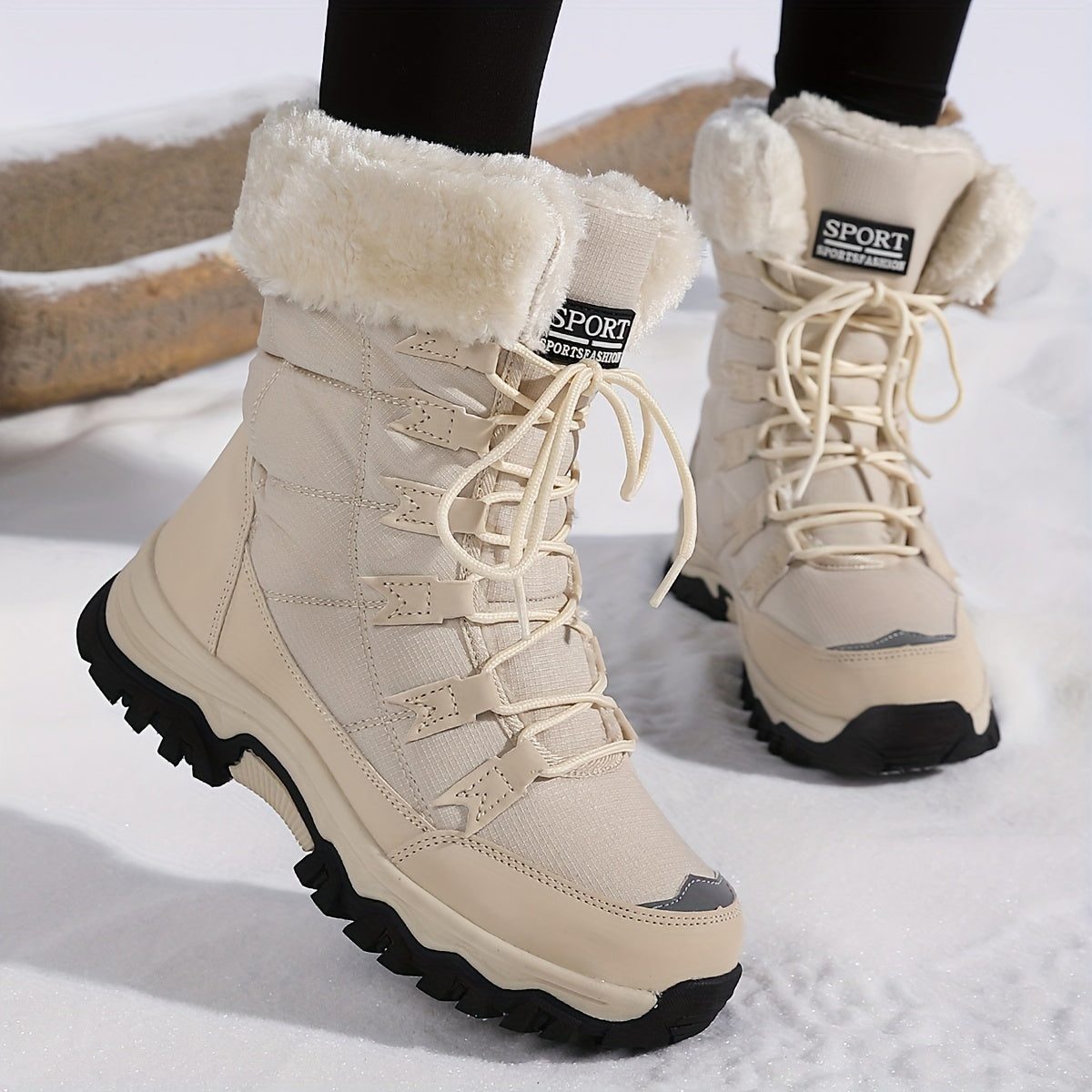 Warme Winterlaarzen Voor Dames Met Zachte Voering En Veters
