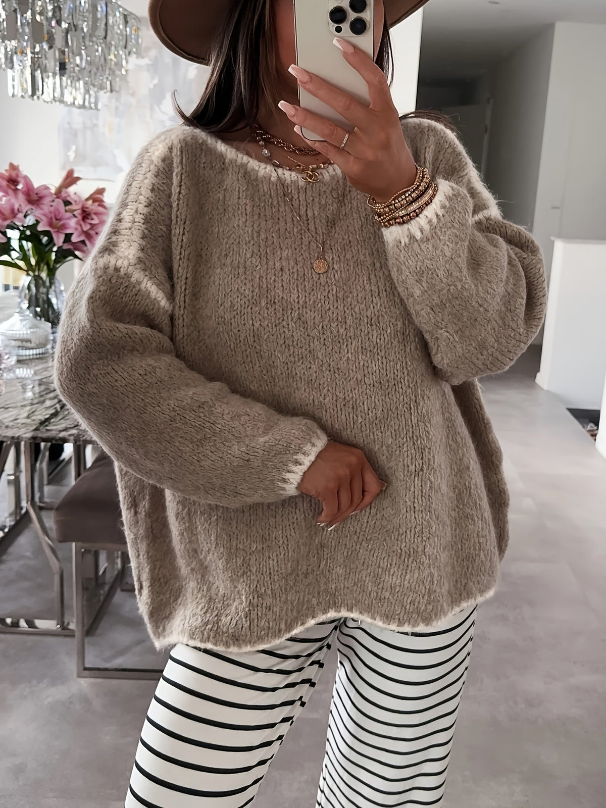 Oversized Trui Dames – Gebreide Sweater Met Split