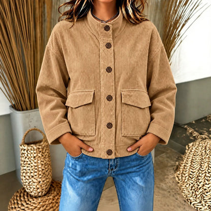 Corduroy Jas Dames – Kort Ribfluwelen Jasje & Tussenjas
