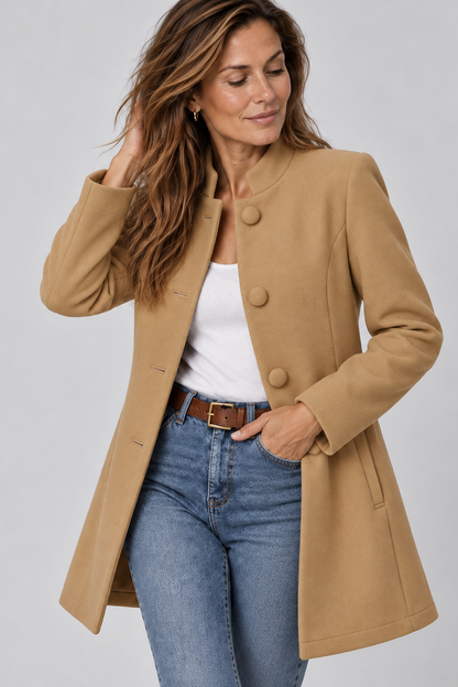 Elegante Lange Wollen Mantel Dames – Chique Winterjas