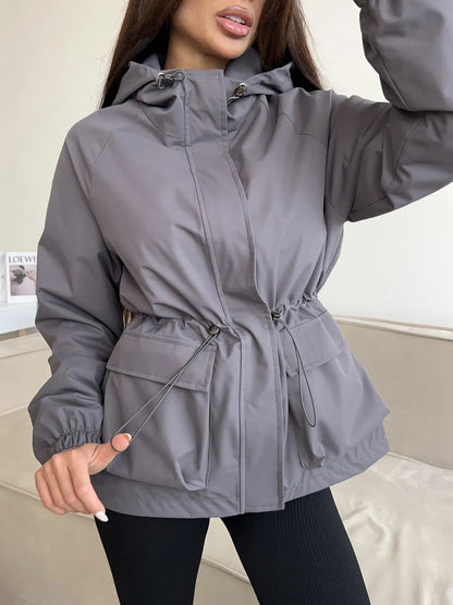 Trenchcoat Dames Met Capuchon – Lichte Tussenjas Met Trekkoord