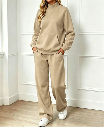 Sweatshirt Set Dames – Co-ord Set Met Hoge Kraag
