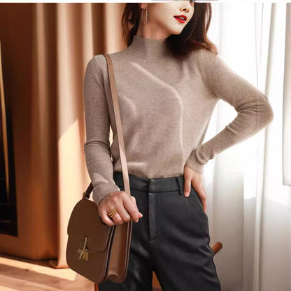Elegante Fijngebreide Coltrui Dames – Basic Trui