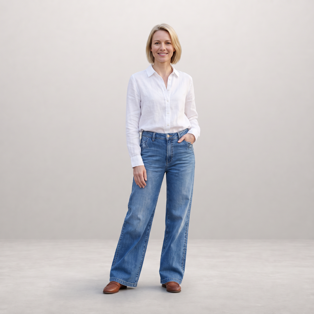 Fenna - Jeans met Wijde Pijpen