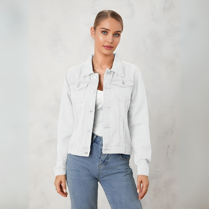 Kort Spijkerjack Dames – Denim Jasje Met Knoopsluiting