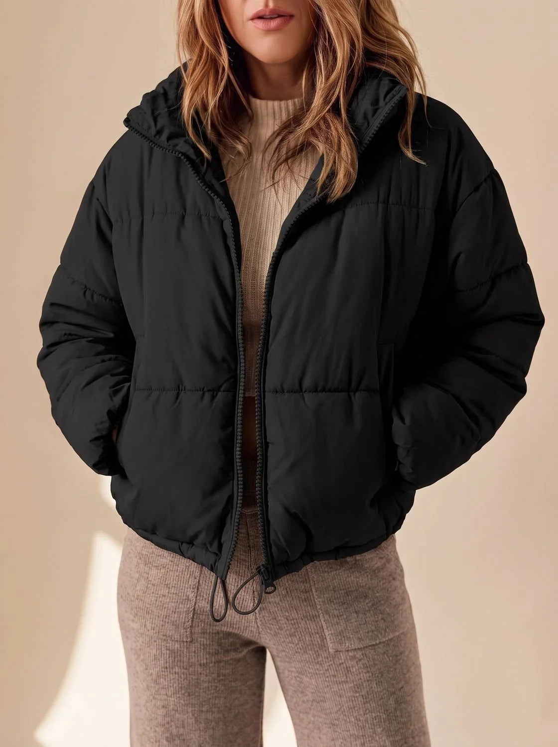 Cropped Pufferjas Dames – Oversized Winterjas