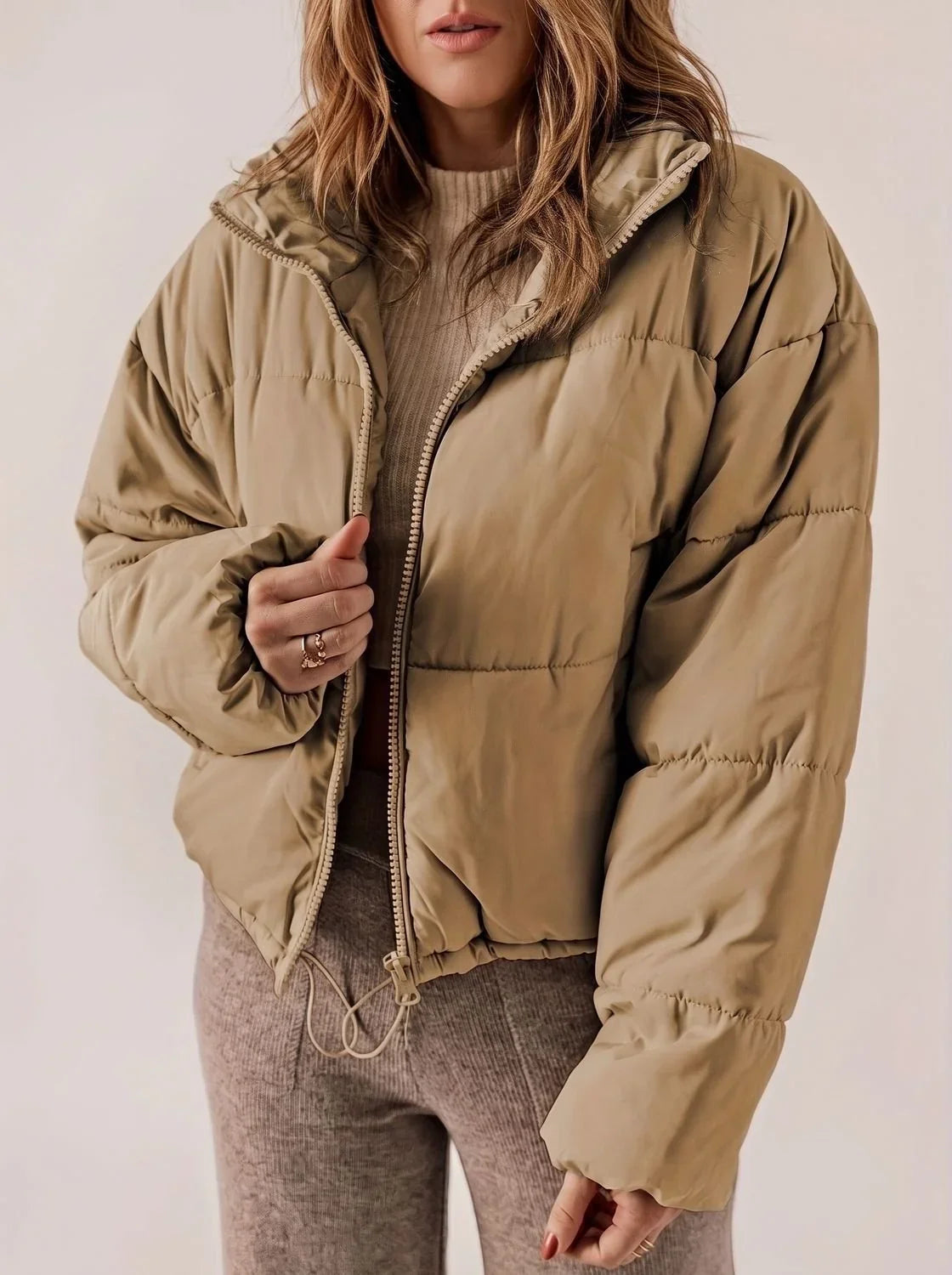 Cropped Pufferjas Dames – Oversized Winterjas
