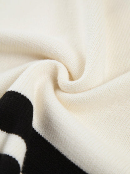 Oversized Gestreepte Trui Dames – Sweater Met Hoge Kraag