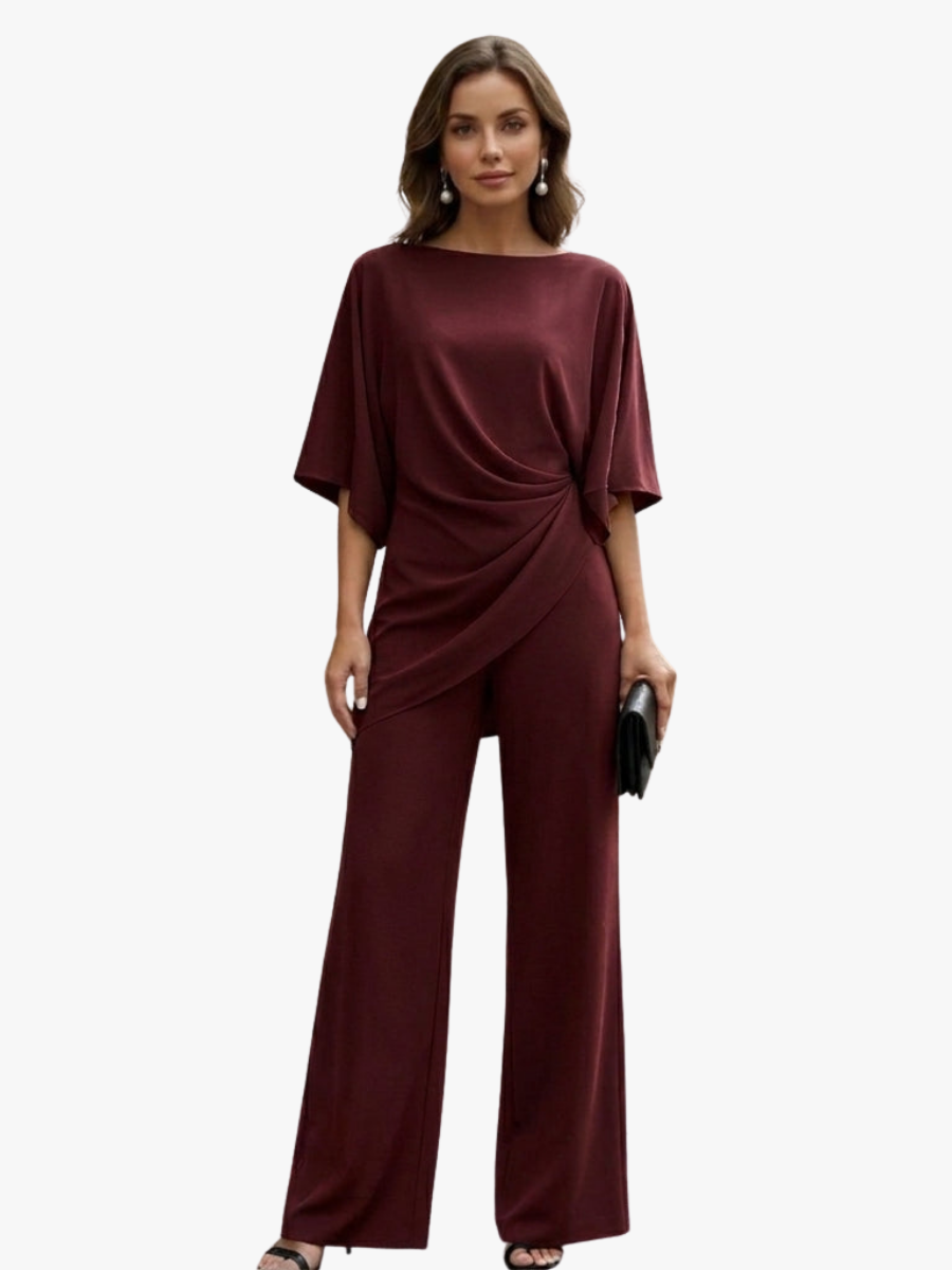 Dames Tweedelige Set Met Asymmetrische Top En Lange Broek
