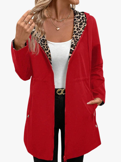 Reversible Vest Dames – Luipaardprint Met Capuchon