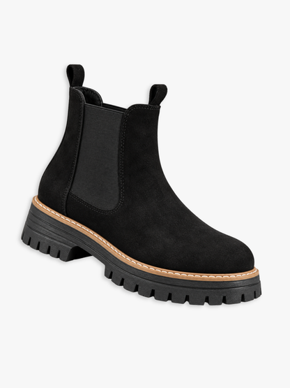 Suèdelook Chelsea Boots Dames – Enkellaarsjes Met Profielzool