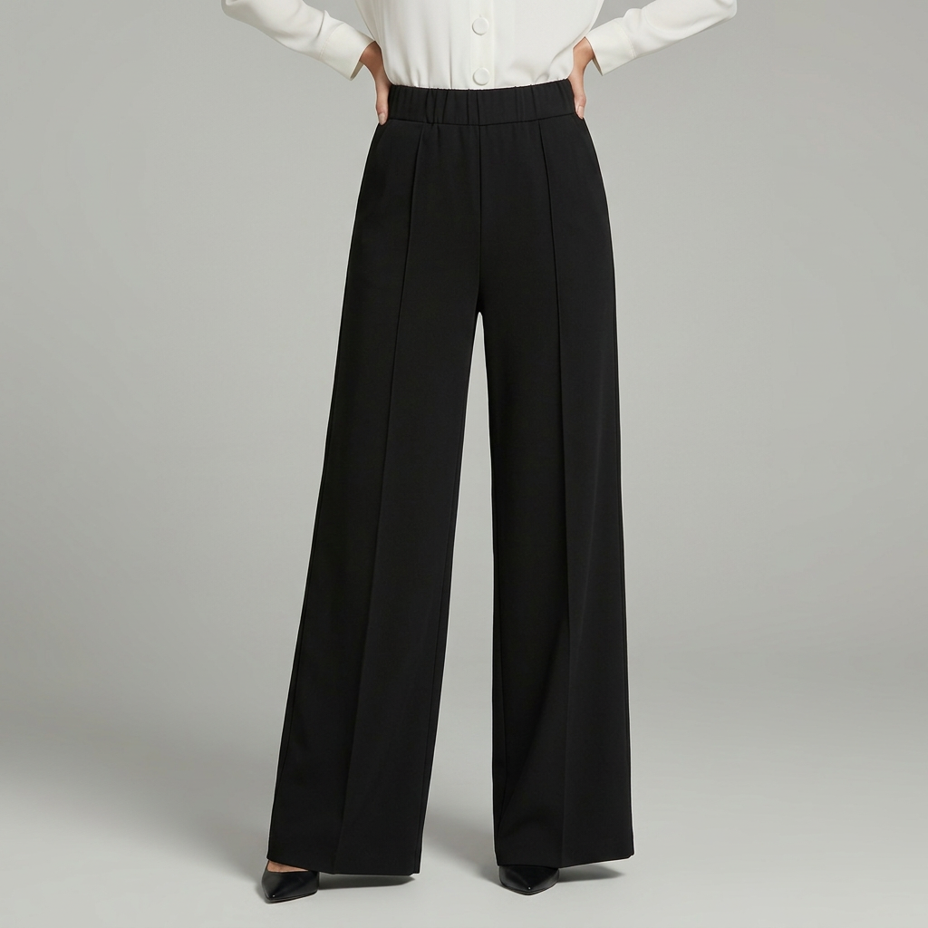 Elegante Wijde Broek Voor Dames Met Hoge Taille En Zakken
