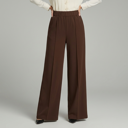 Elegante Wijde Broek Voor Dames Met Hoge Taille En Zakken