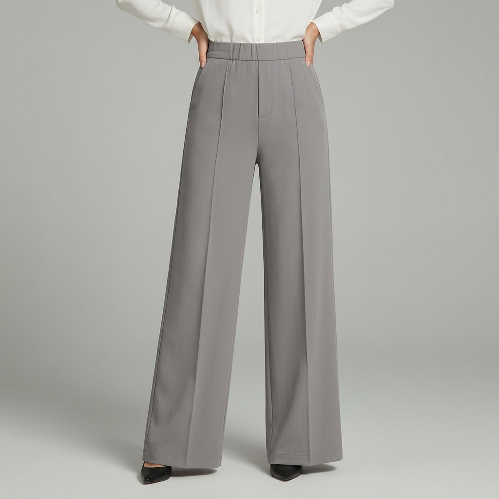 Elegante Wijde Broek Voor Dames Met Hoge Taille En Zakken