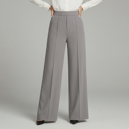 Elegante Wijde Broek Voor Dames Met Hoge Taille En Zakken