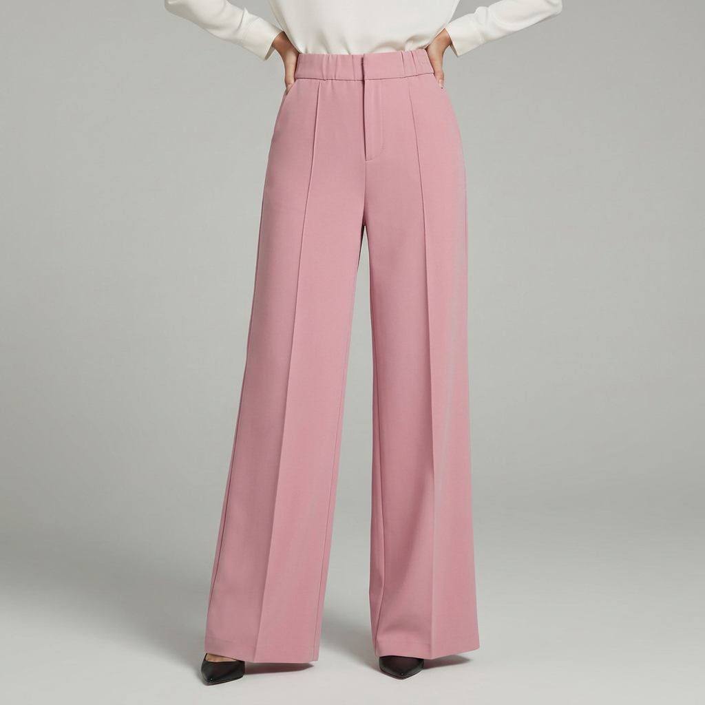 Elegante Wijde Broek Voor Dames Met Hoge Taille En Zakken