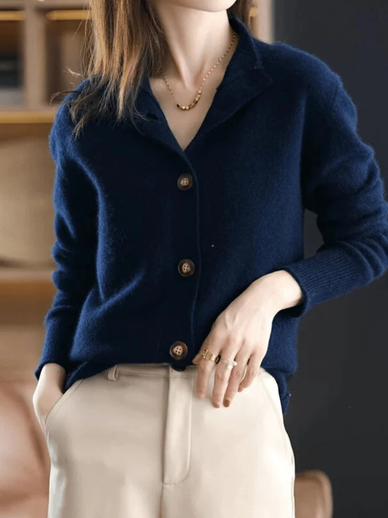 Gebreid Vest Dames – Korte Cardigan Met Knopen