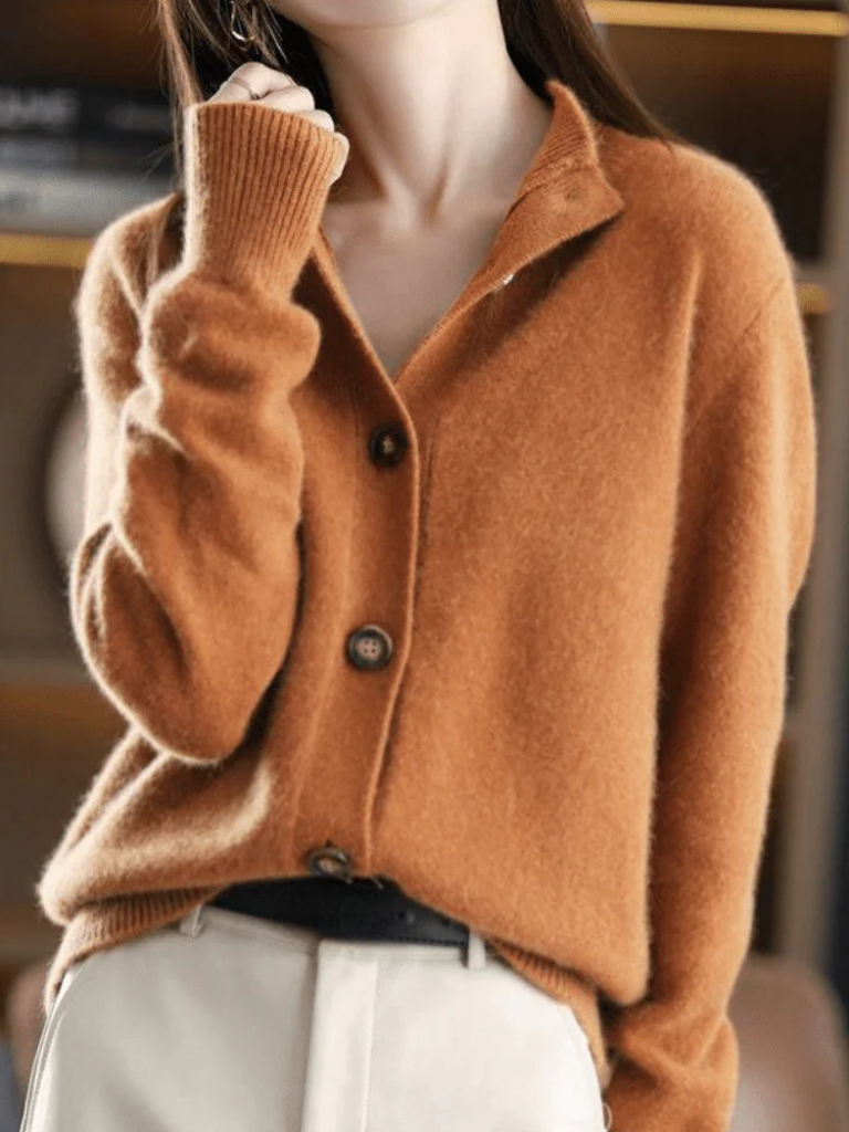 Gebreid Vest Dames – Korte Cardigan Met Knopen