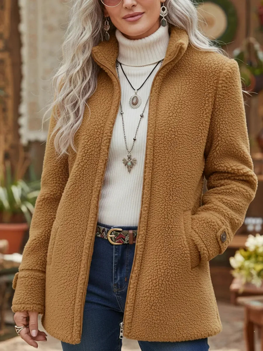 Kasjmierlook Vest Dames – Halflange Cardigan Met Rits